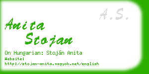 anita stojan business card